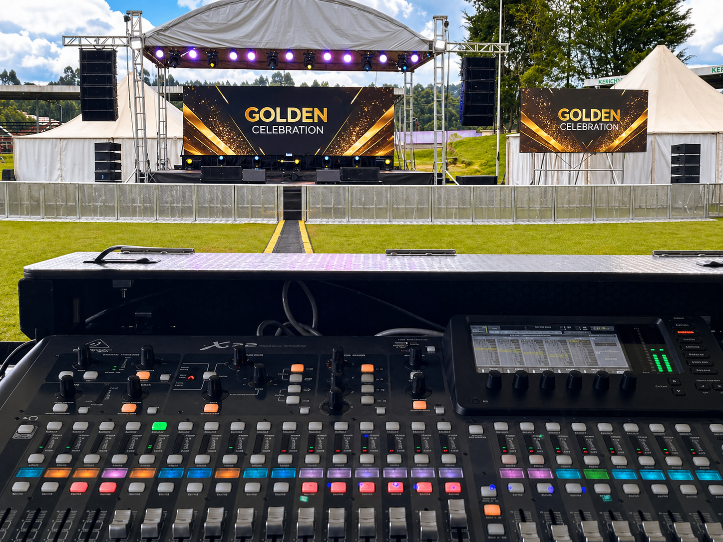 Outdoor LED screen setup in Kenya for large audience visibility.
