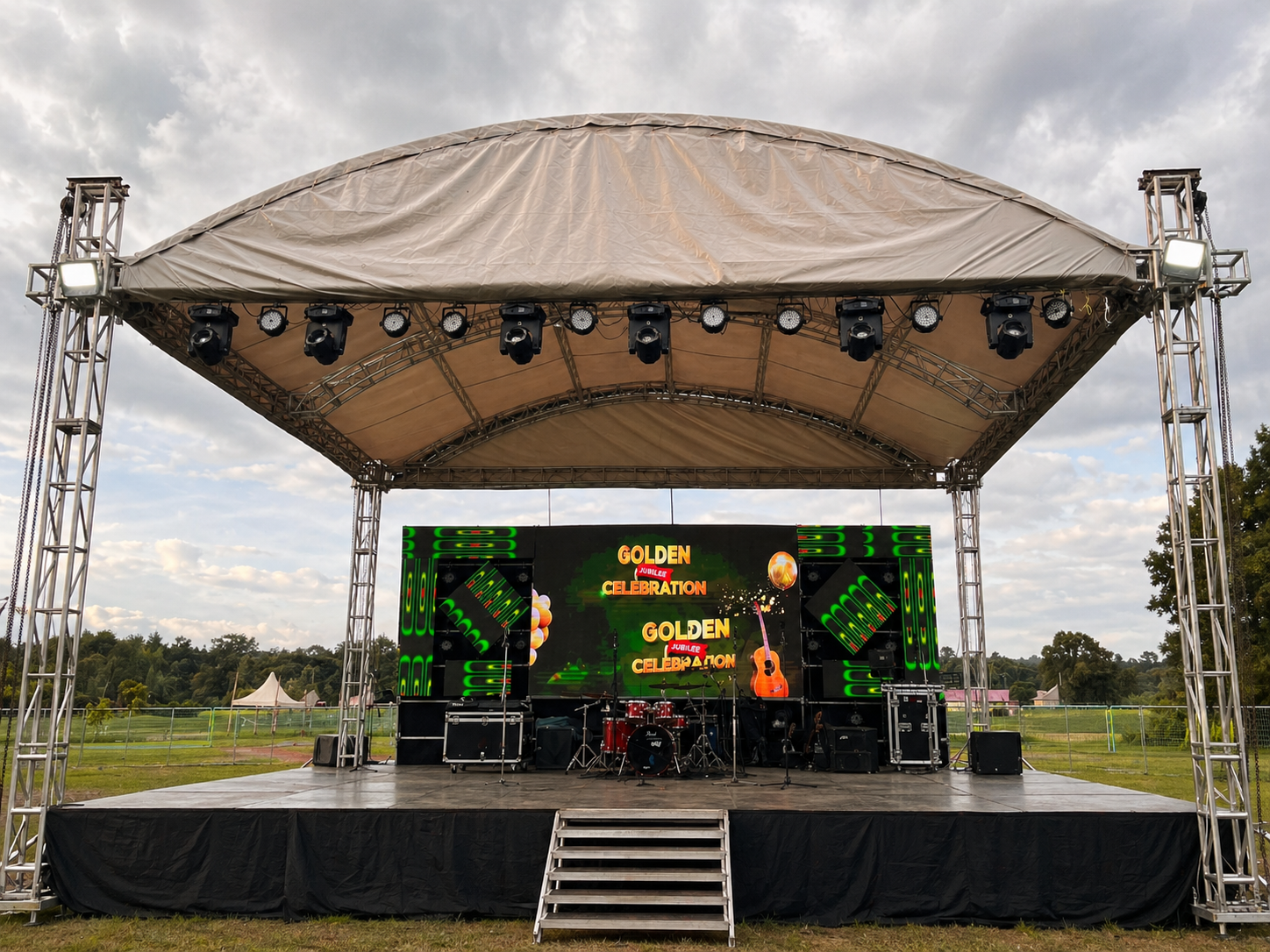 LED screen for events in Kenya with professional stage and lighting setup.