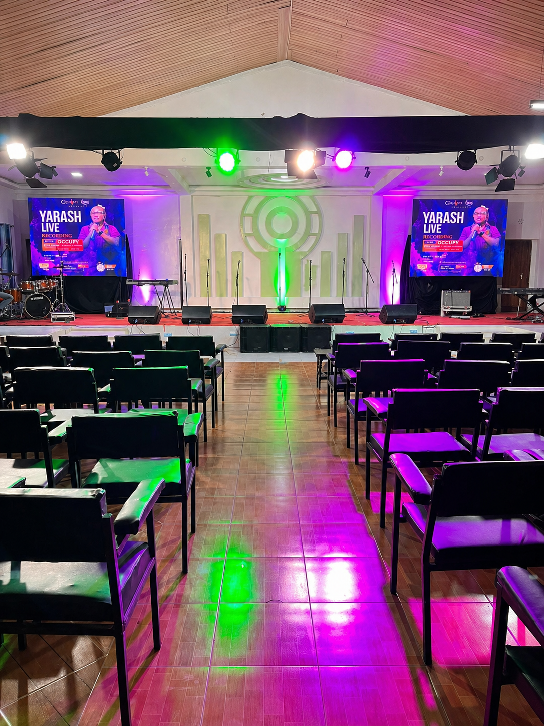 Indoor LED screen setup in Kenya for large audience visibility